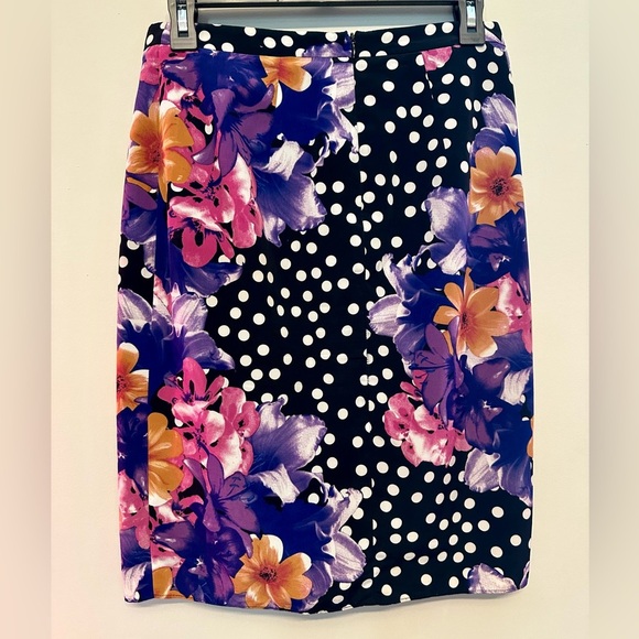 Yoana Baraschi Floral Polka Dot Pencil Skirt Size 2 - Picture 4 of 6